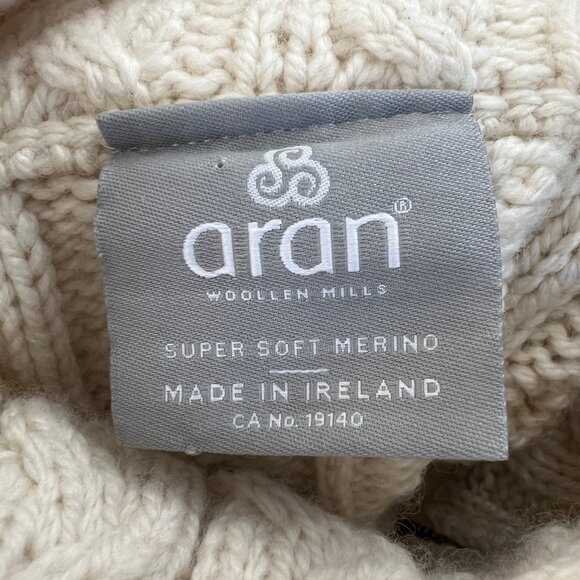 Aran Woollen Mills 100% Merino Wool Cable Knit Long Cardigan Sweater Jacket Coat - Picture 6 of 12